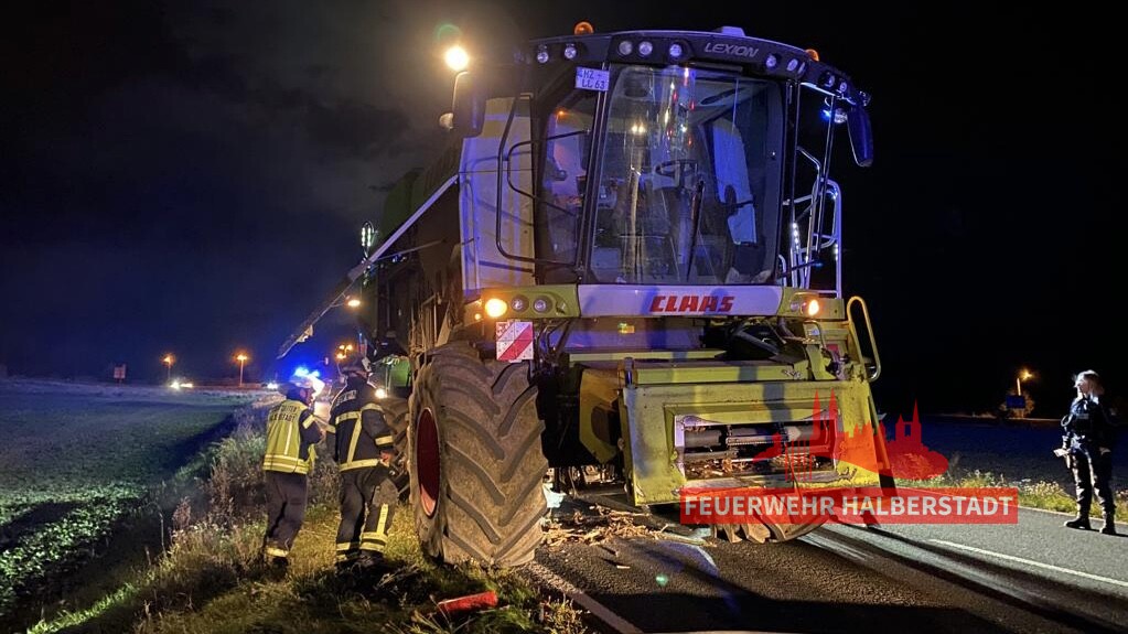 Brand eines Mähdreschers – Langenstein-Derenburg