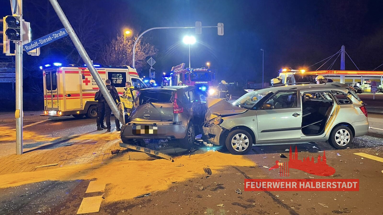 Verkehrsunfall – drei verletzte Personen – Quedlinburger Landstraße